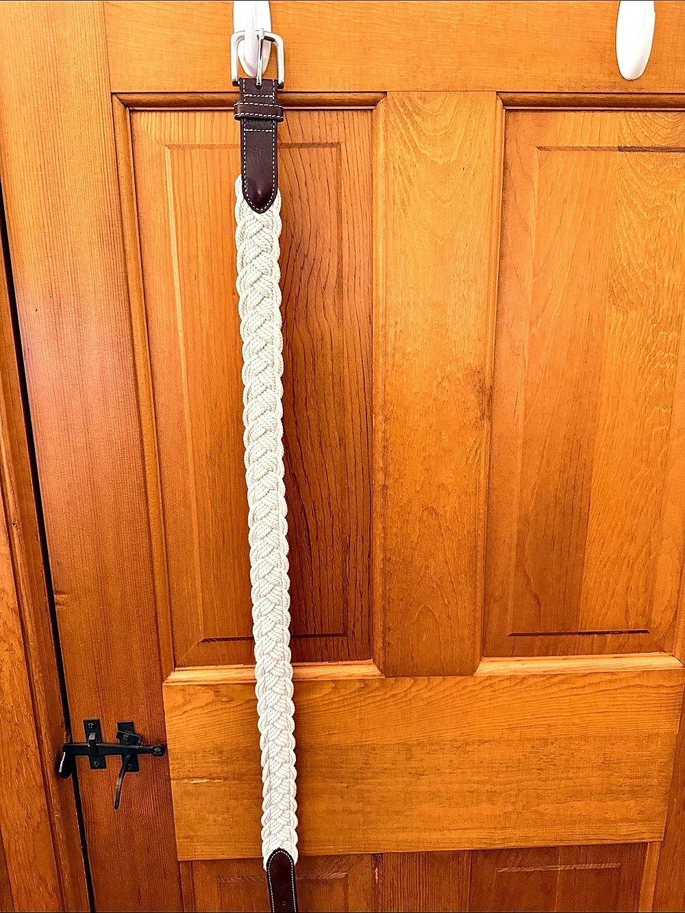 Vineyard Vines Braided Belt in White & Brown Like New